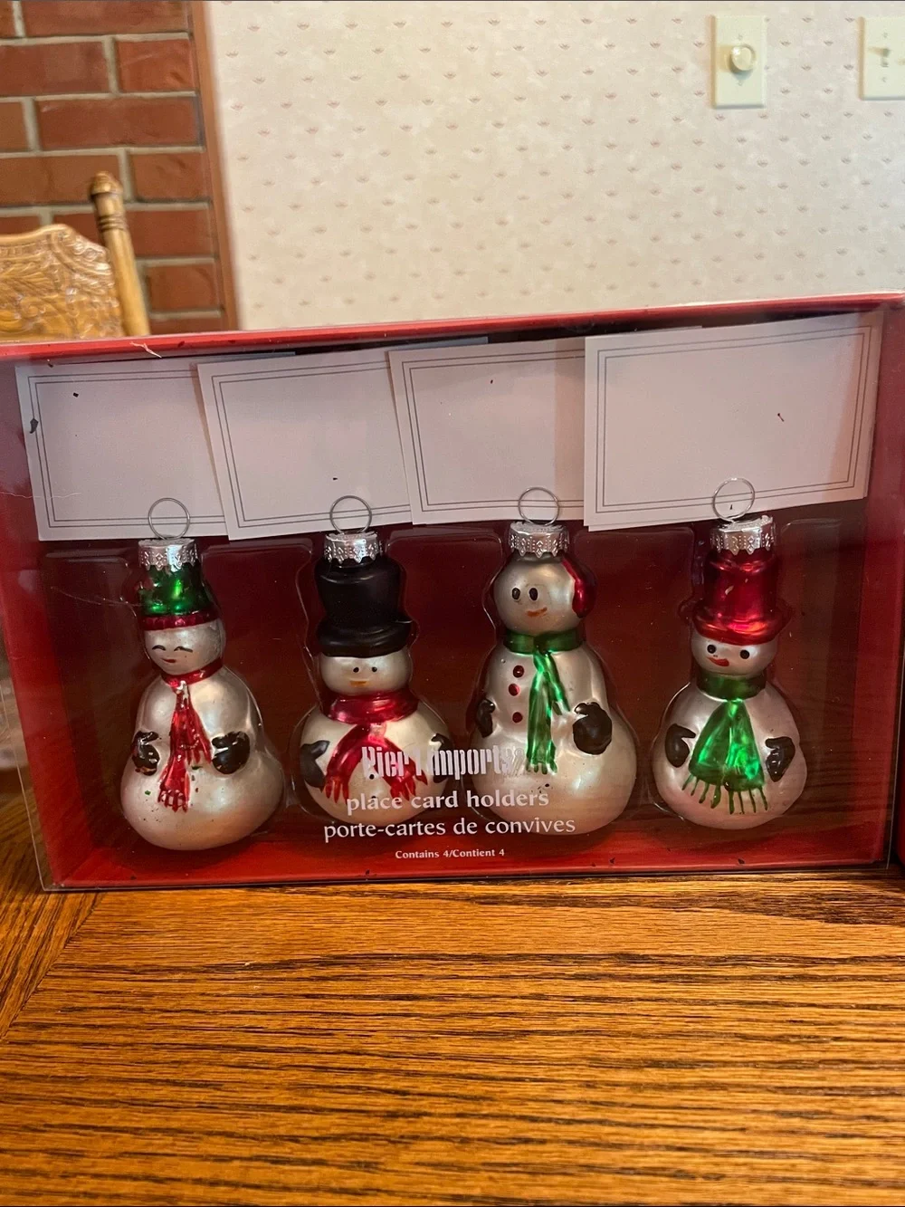 Christmas Snowmen Place Card Holders Pier 1 Imports  2 Boxes of 4